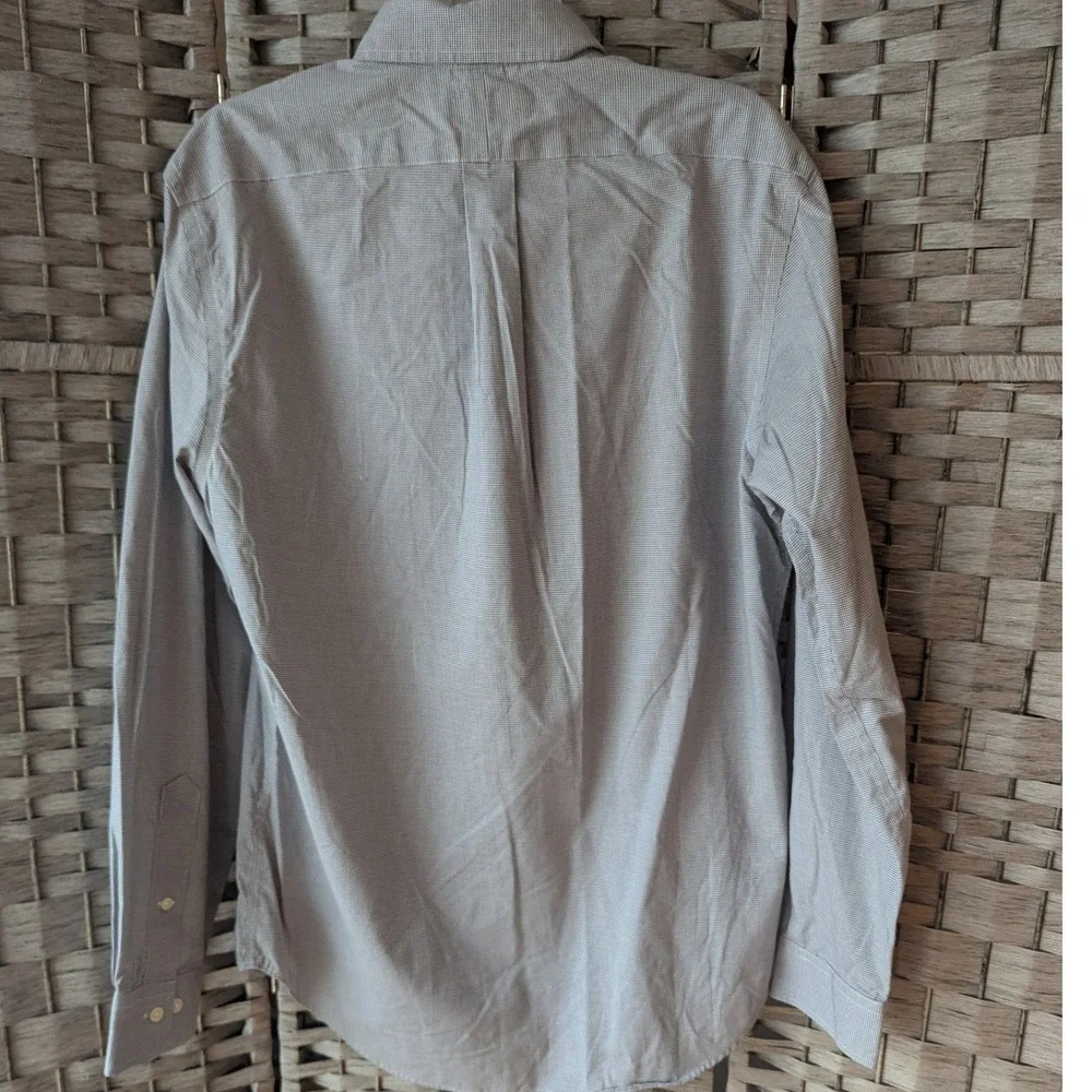 Ralph Lauren Button Down Navy Gingham Slim Fit Non Iron Sz L Preppy Pony Logo